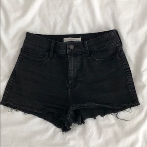 Black denim cutoff shorts